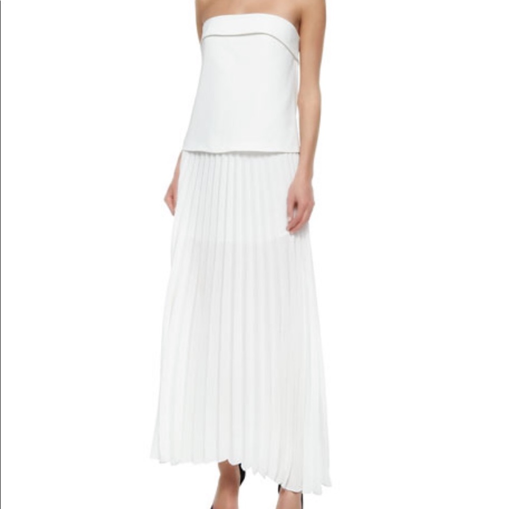 ALC white pleated dress